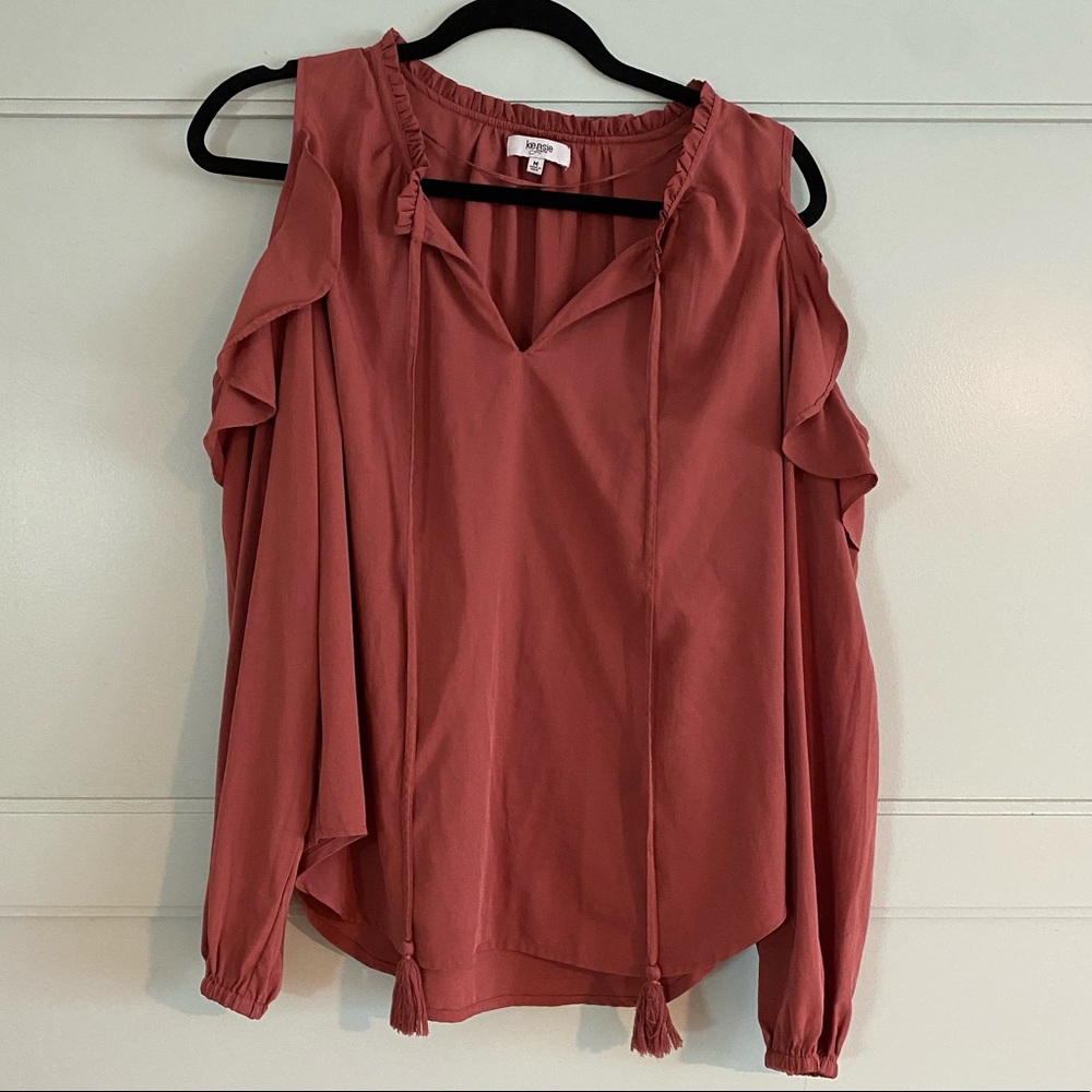 Kensie Open Shoulder Mauve Blouse